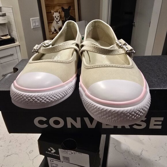 Woman's Shoes Converse Chuck Taylor All Star Dainty Mary Jane Ballet OLIVE 10 - Picture 5 of 13